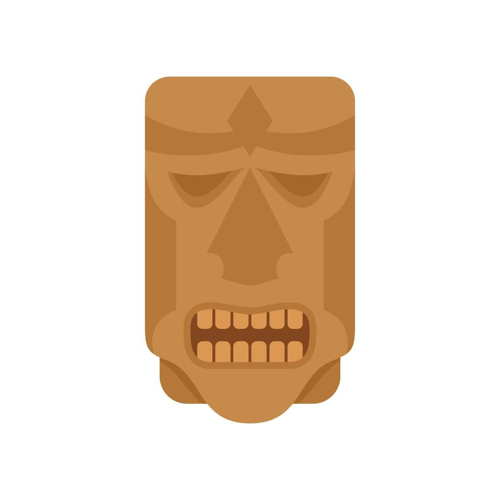 Mexican wood idol icon flat isolated vector