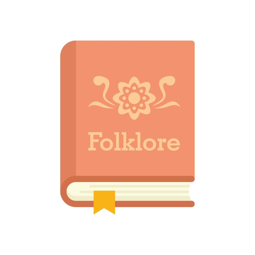 Folklore book icon flat isolated vector