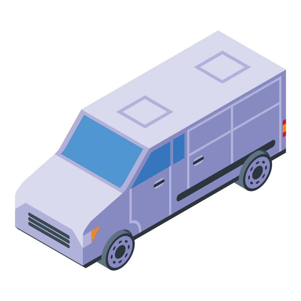 vector isométrico del icono del autobús de la mudanza a casa. paquete de servicio