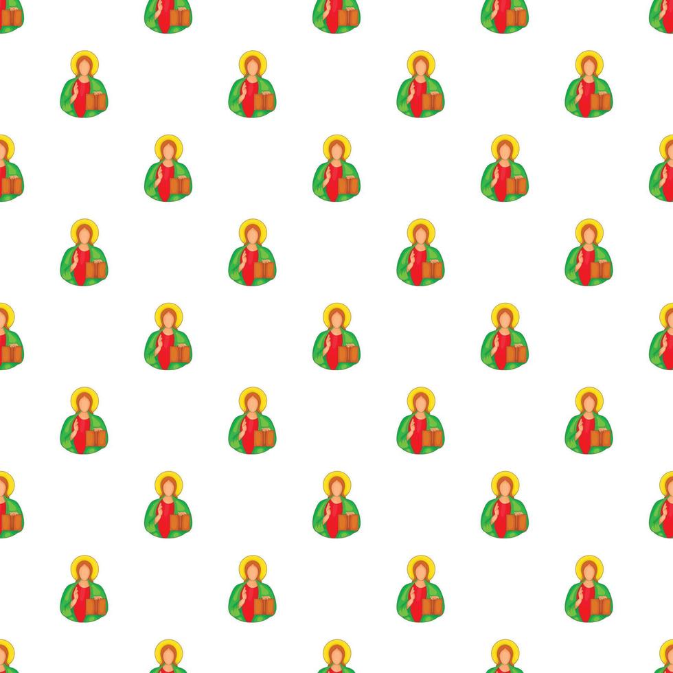 Jesus Christ pattern, cartoon style vector