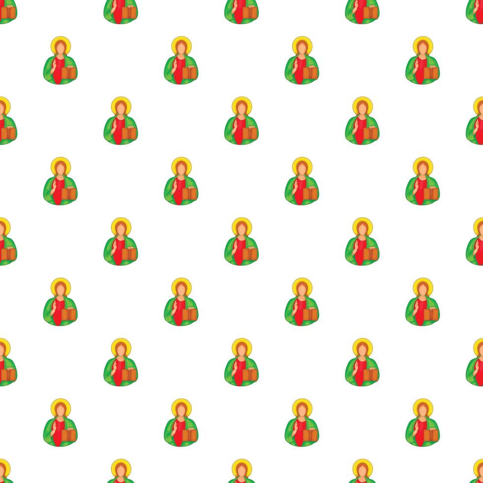 Jesus Christ pattern, cartoon style vector