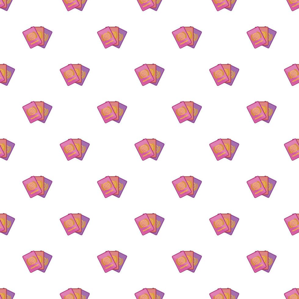Three passports pattern, cartoon style vector