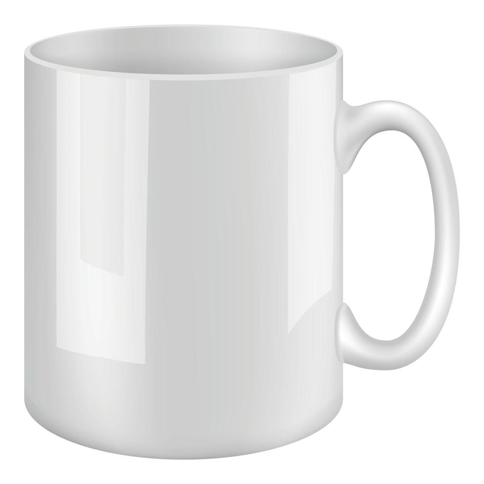 White mug mockup, realistic style vector