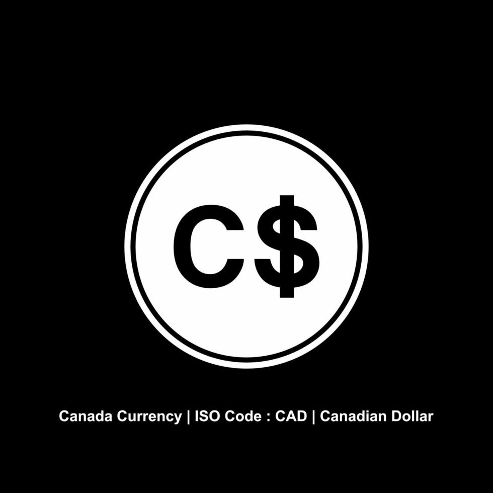 Canada Currency, CAD Sign, Canadian Dollar Icon Symbol. Vector Illustration