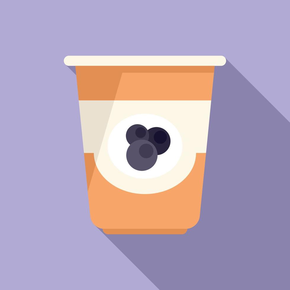 Breakfast yogurt icon flat vector. Food meal vector