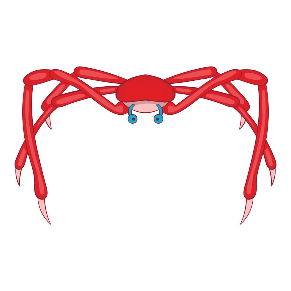 Little red crab icon, cartoon style vector