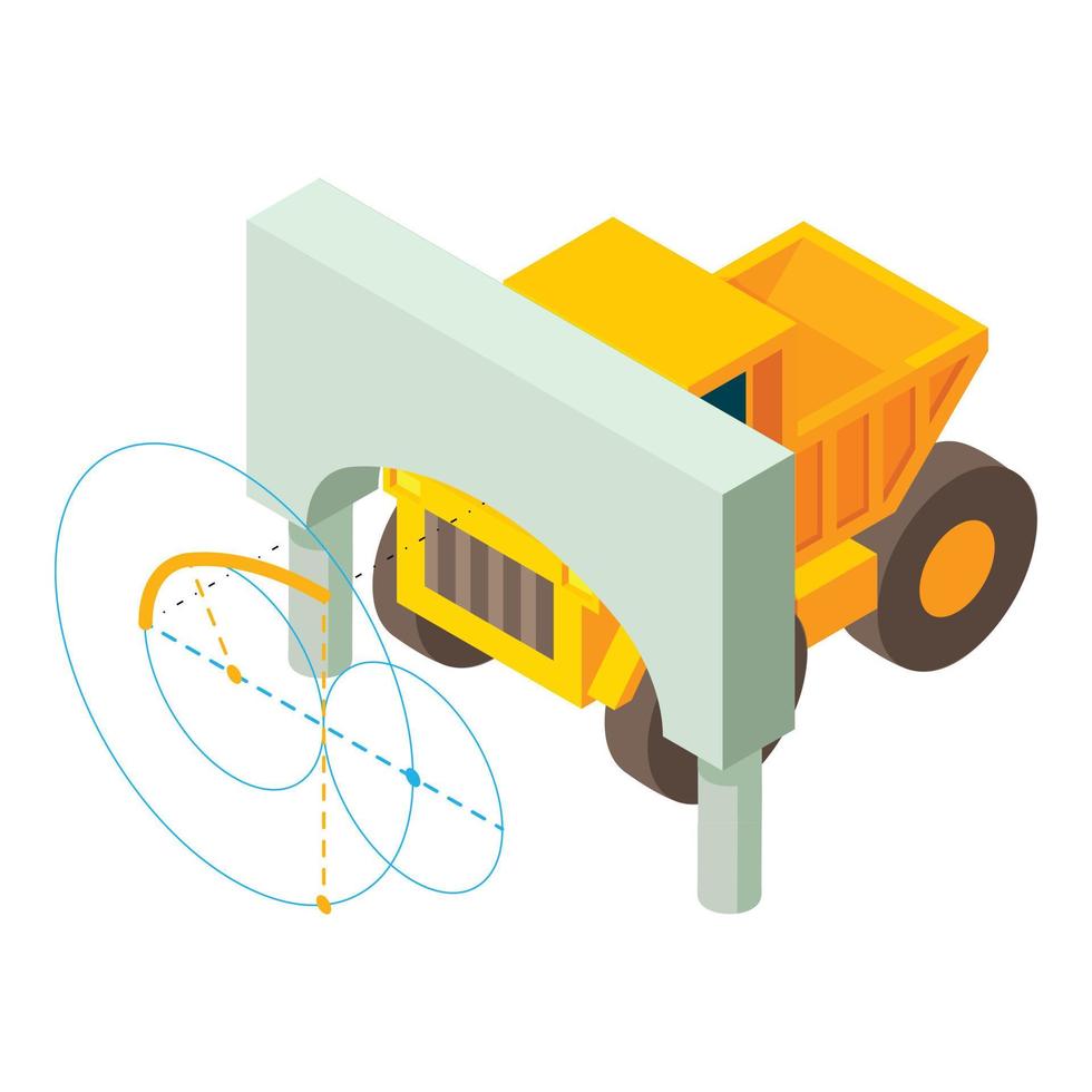 Building arch icon isometric vector. Industrial dumper and model figured arch vector