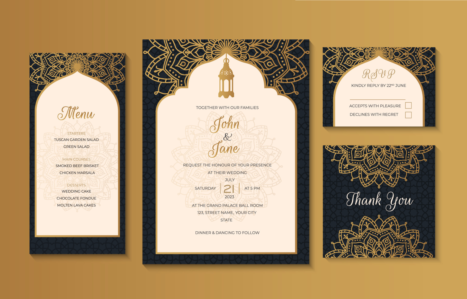 Carte d'invitation mariage Template