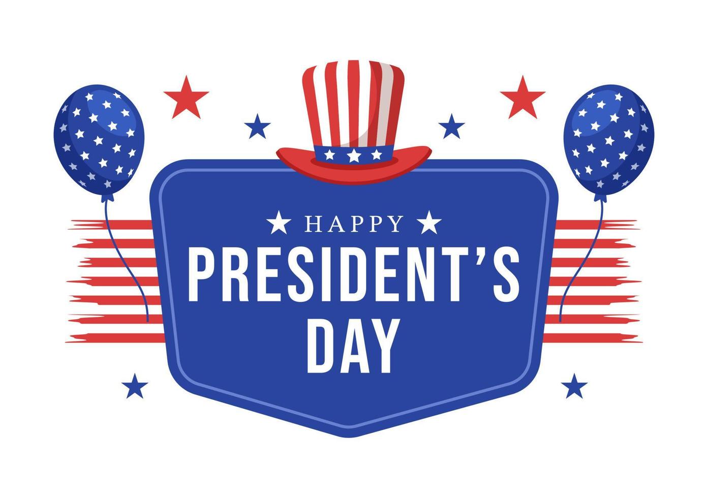 Happy Presidents Day with Stars and USA Flag for the President of America Suitable for Poster in Flat Cartoon Hand Drawn Templates Illustration vector