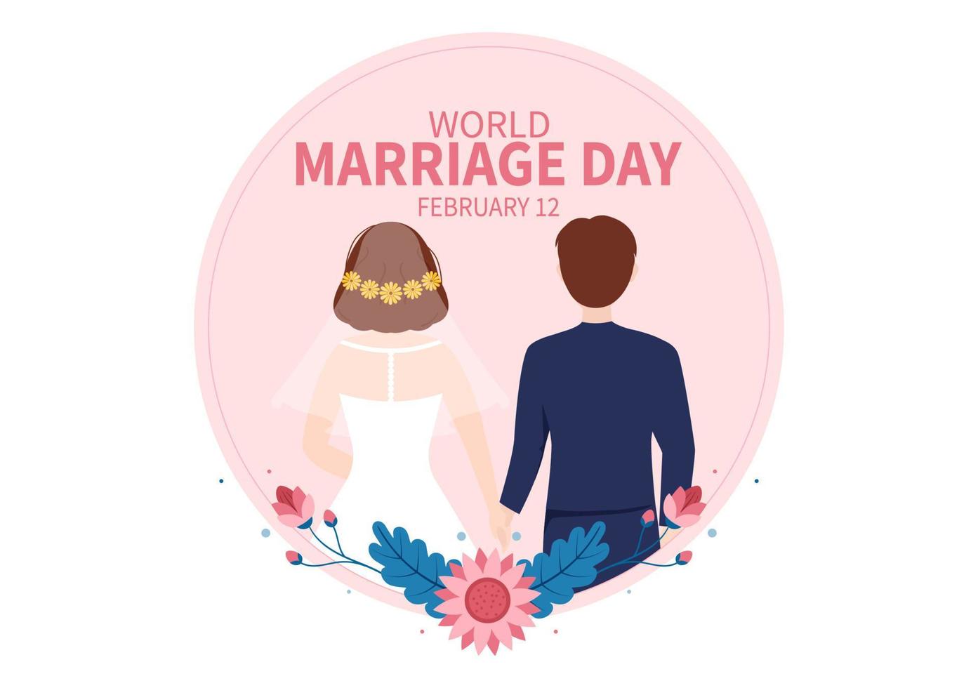 día mundial del matrimonio el 12 de febrero con símbolo de amor para  enfatizar la belleza