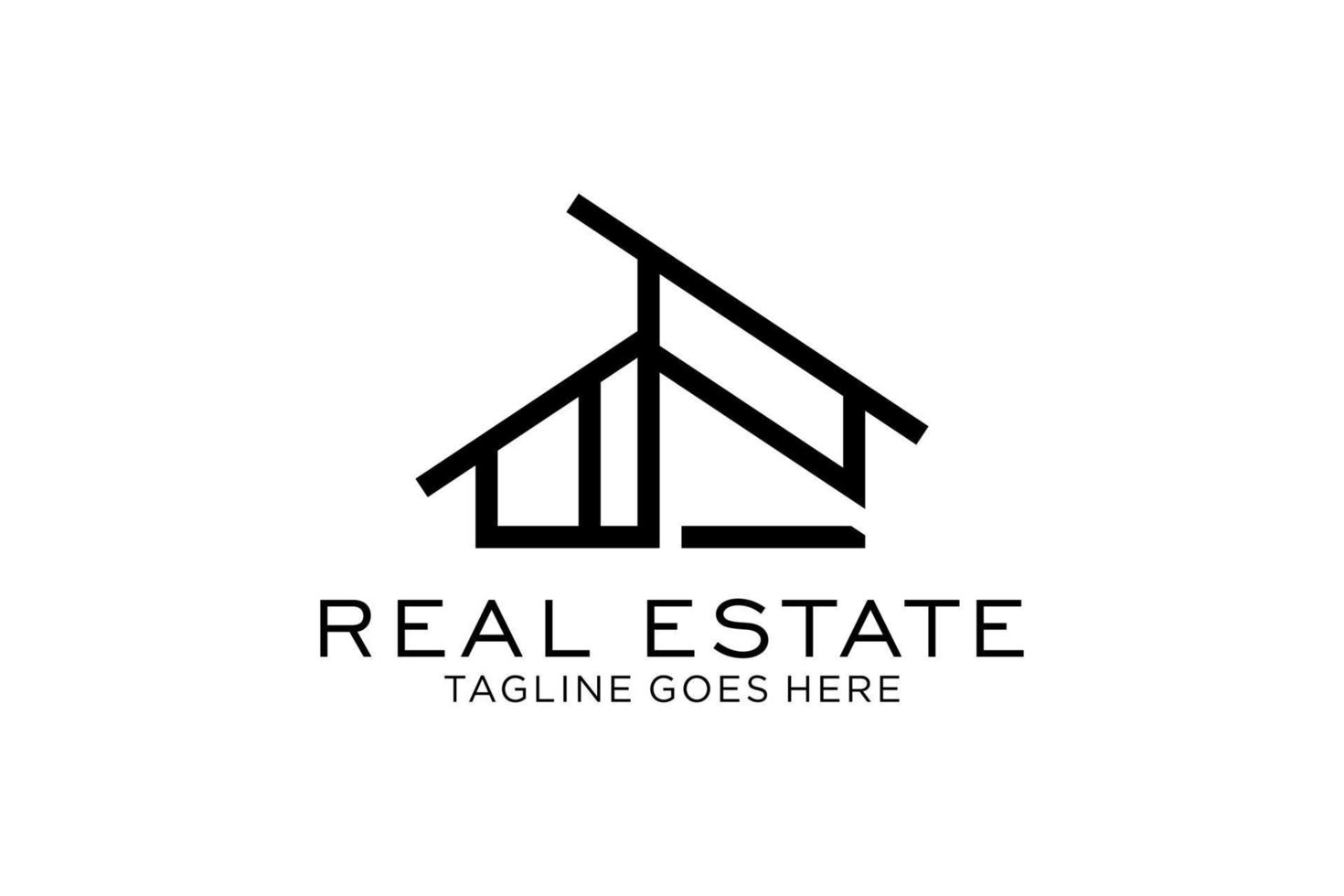 Letter P Simple modern building architecture logo design with line art skyscraper graphic vector