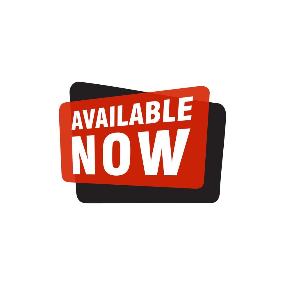 Available now label, badge, seal or burst flat vector icon for apps and websites