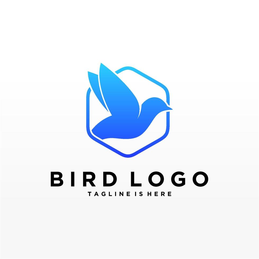 Abstract Bird Logo design vector template. Creative Dove Logotype business technology concept symbol icon.