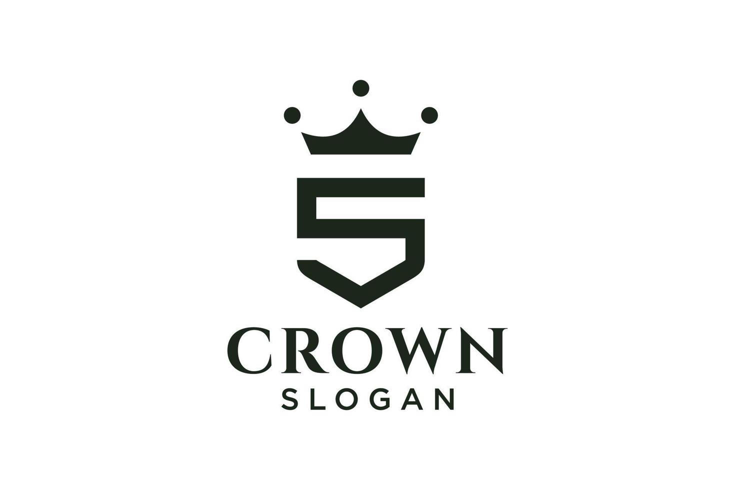 logotipo de la corona vintage y símbolo de la letra s. signo de elemento de marca de lujo moderno. ilustración vectorial vector