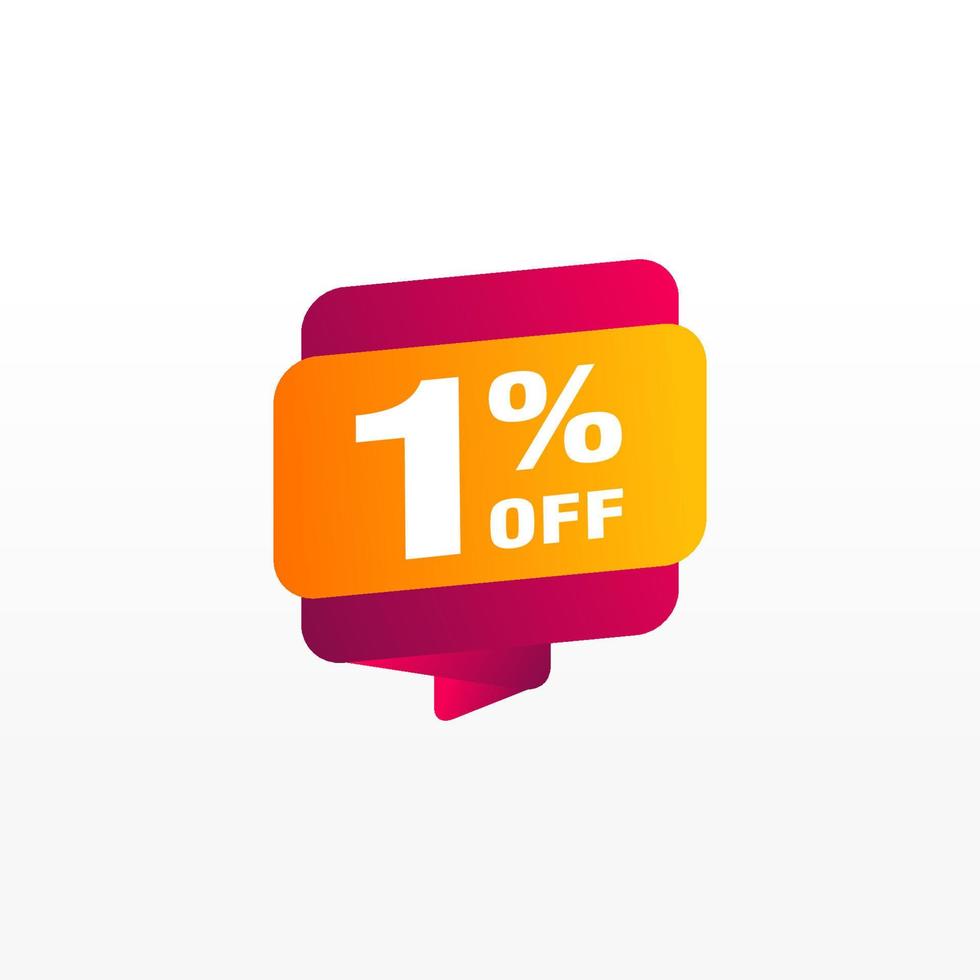 1 discount, Sales Vector badges for Labels, , Stickers, Banners, Tags, Web Stickers, New offer. Discount origami sign banner