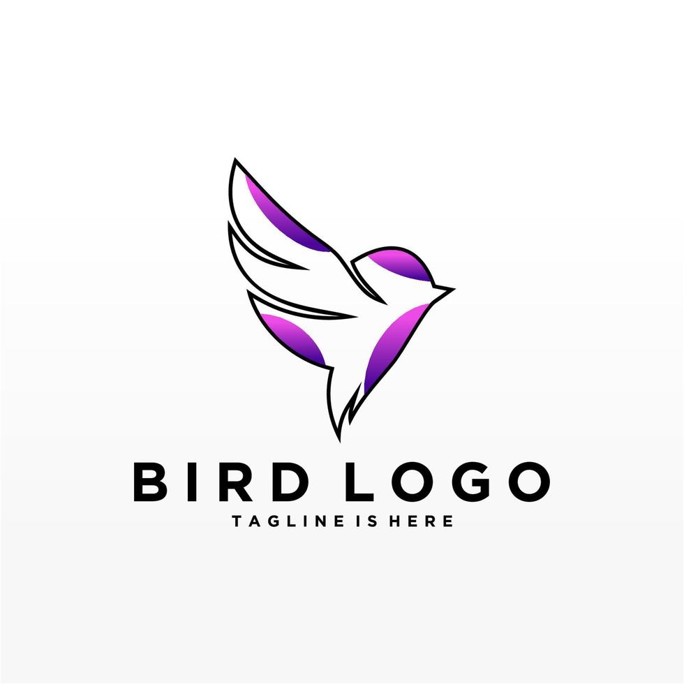 Abstract Bird Logo design vector template. Creative Dove Logotype business technology concept symbol icon.