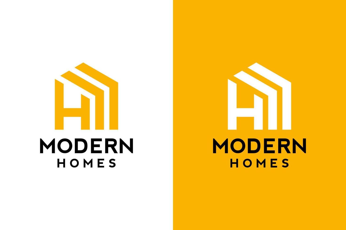 diseño de logotipo de h en vector para construcción, hogar, bienes raíces, edificio, propiedad. plantilla de diseño de logotipo profesional de moda impresionante mínima sobre fondo doble.