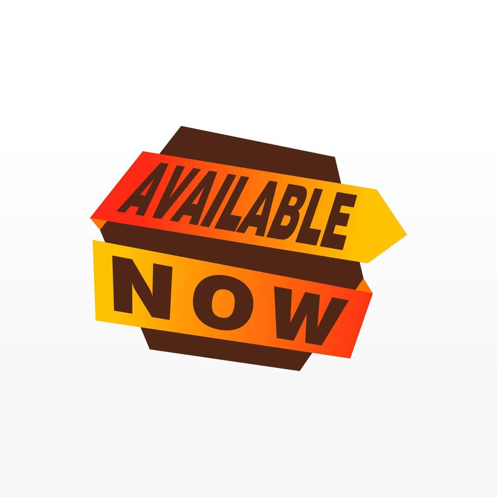 Available now label, badge, seal or burst flat vector icon for apps and websites