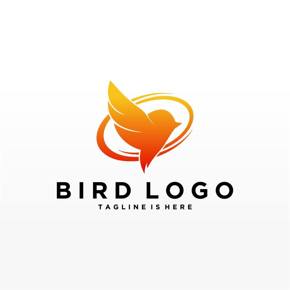 plantilla de vector de diseño de logotipo de pájaro abstracto. icono de símbolo de concepto de tecnología empresarial de logotipo de paloma creativa.