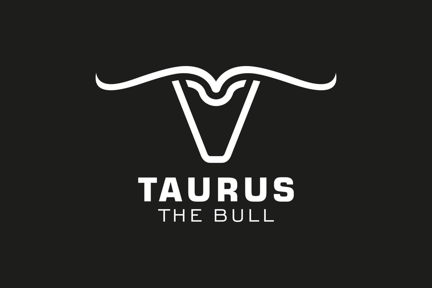 logotipo de letra v, logotipo de toro, logotipo de toro de cabeza, elemento de plantilla de diseño de logotipo de monograma vector