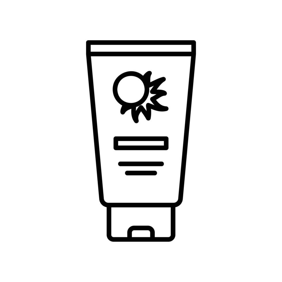 icono de contenedor de crema solar para el cuidado de la piel en verano vector