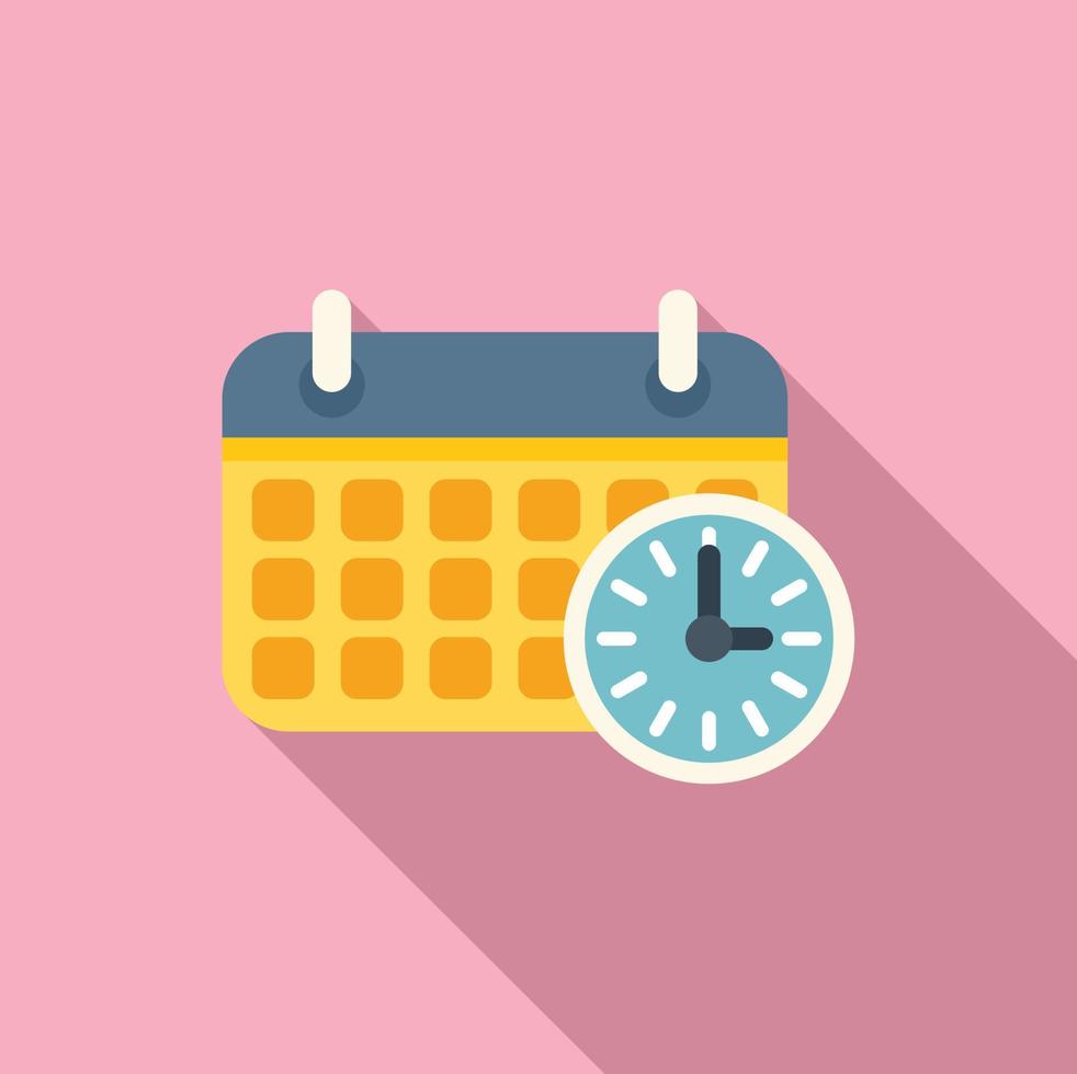 Calendar time icon flat vector. Work control vector