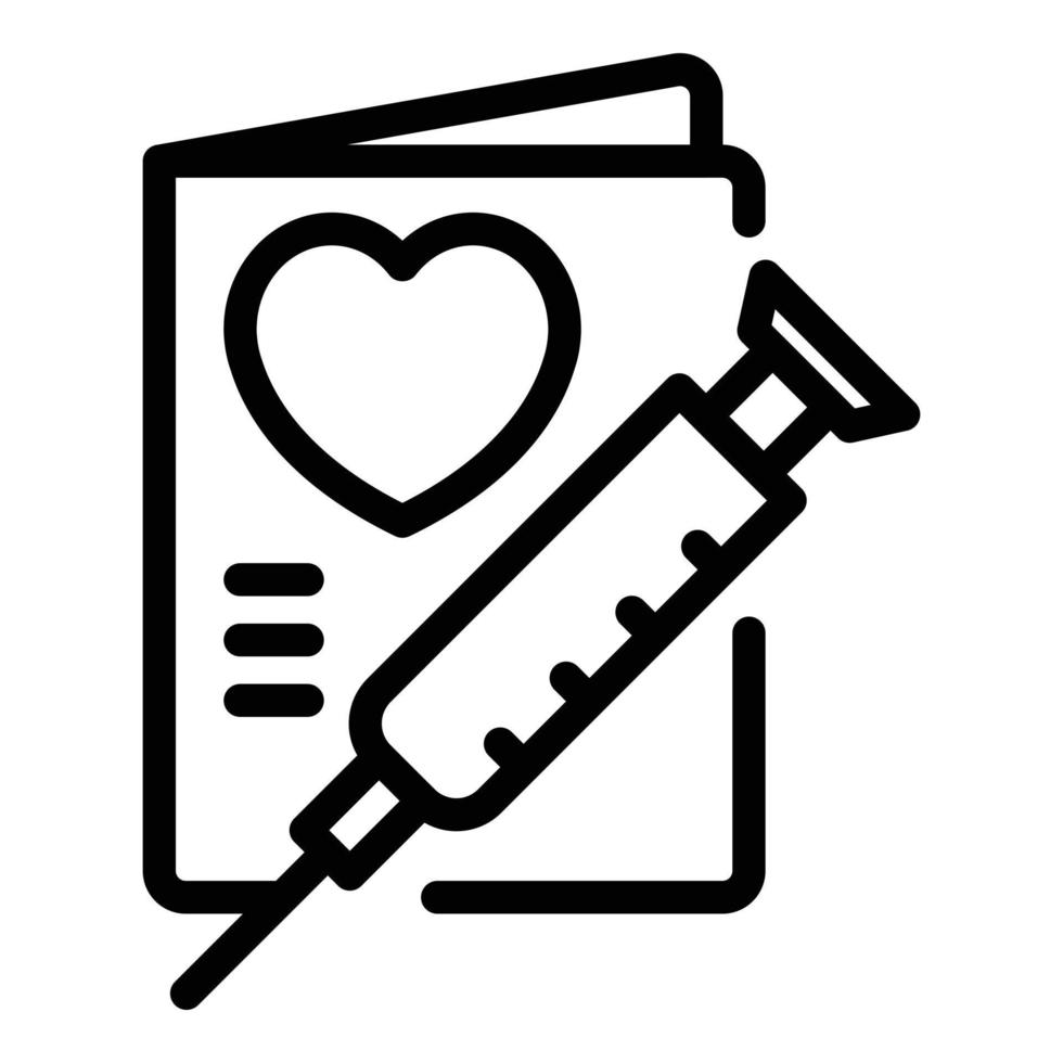 Injection vaccine icon outline vector. Passport health vector