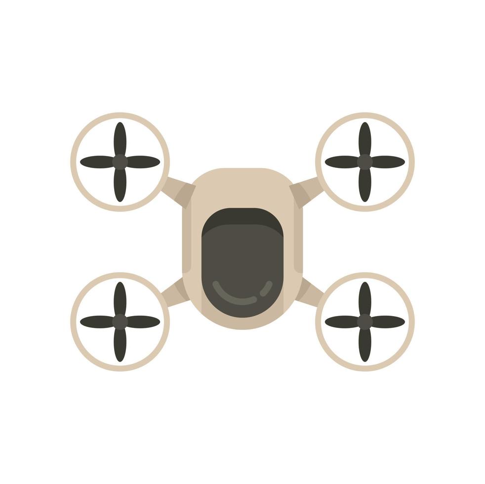 Delivery drone icon flat isolated vector
