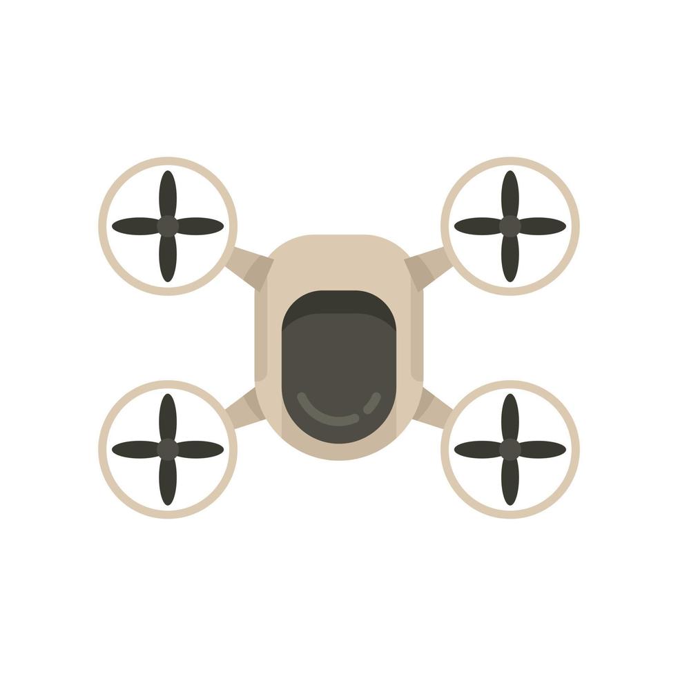Delivery drone icon flat isolated vector