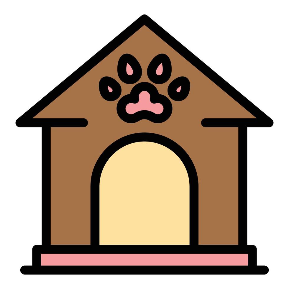 Dog house icon color outline vector