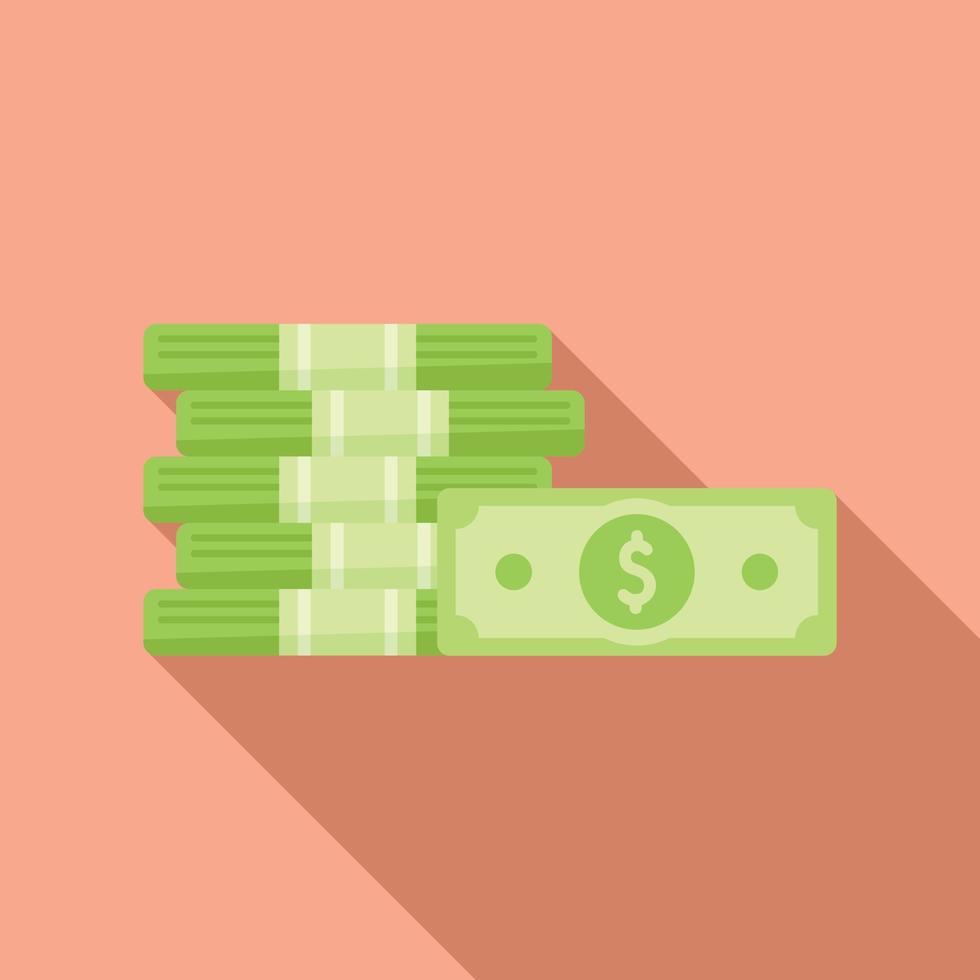 Cash money icon flat vector. Finance payment vector