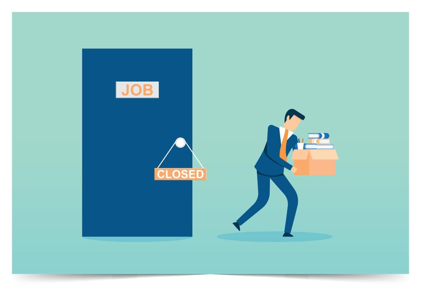 Job due to business closure vector