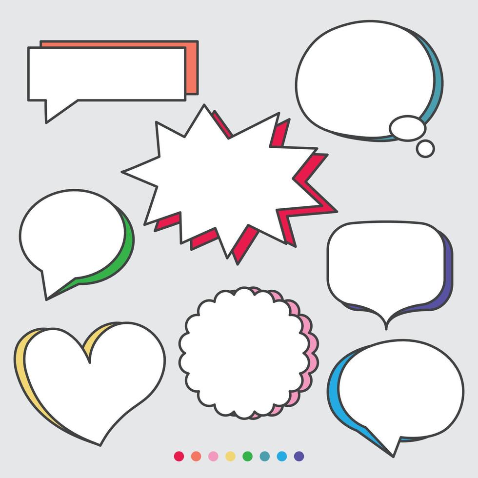 Comic speech bubble template layout design vector