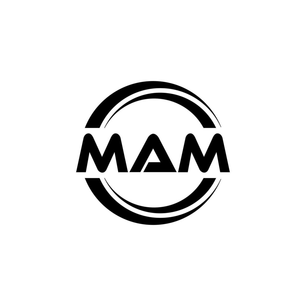 MAM letter logo design in illustration. Vector logo, calligraphy designs for logo, Poster, Invitation, etc.