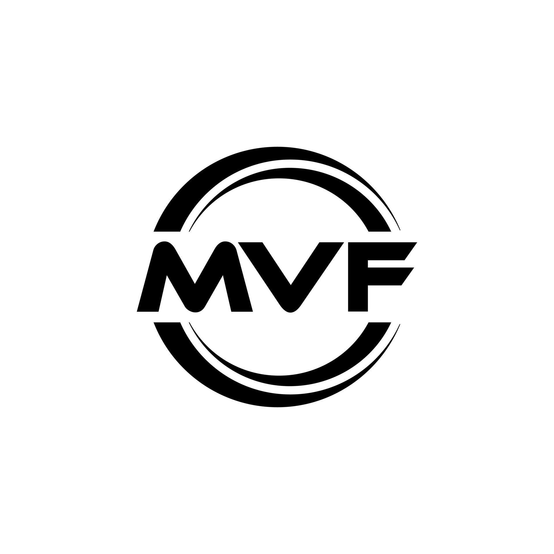 MVF letter logo design in illustration. Vector logo, calligraphy