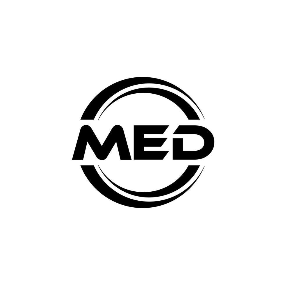 MED letter logo design in illustration. Vector logo, calligraphy designs for logo, Poster, Invitation, etc.