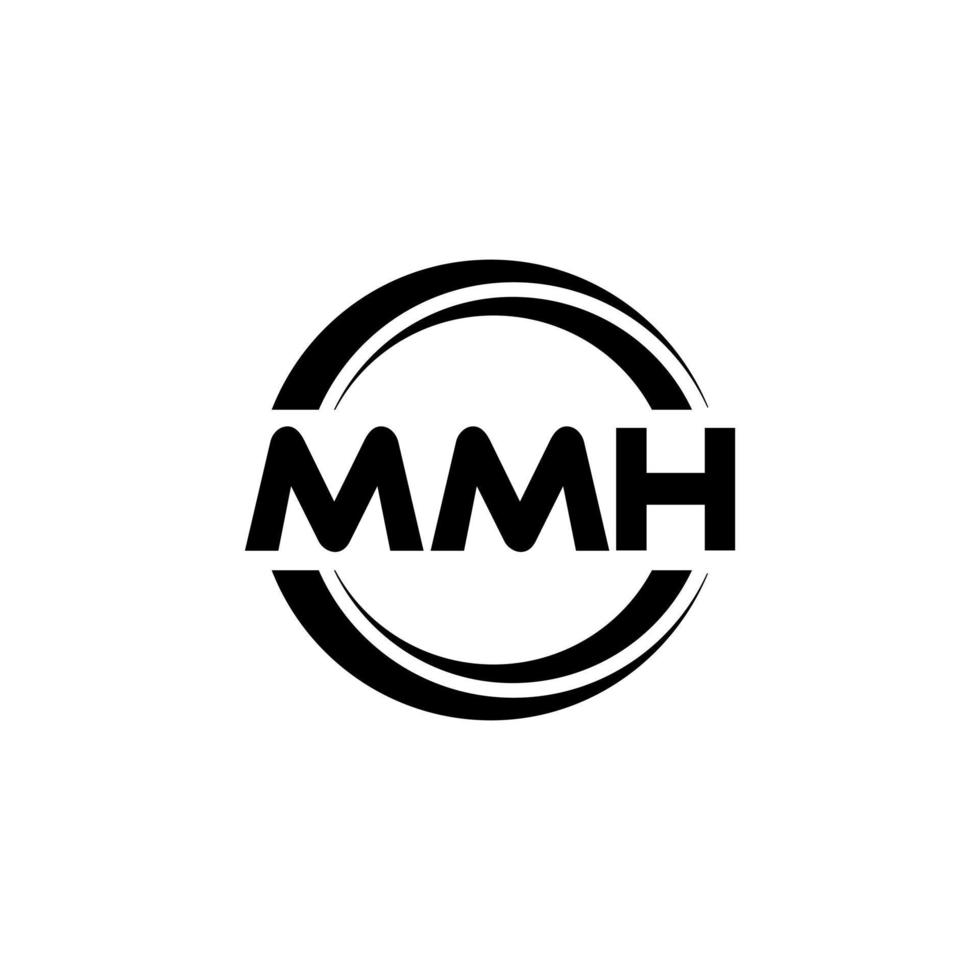 MMH letter logo design in illustration. Vector logo, calligraphy ... 