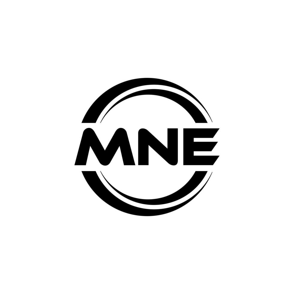 MNE letter logo design in illustration. Vector logo, calligraphy designs for logo, Poster, Invitation, etc.