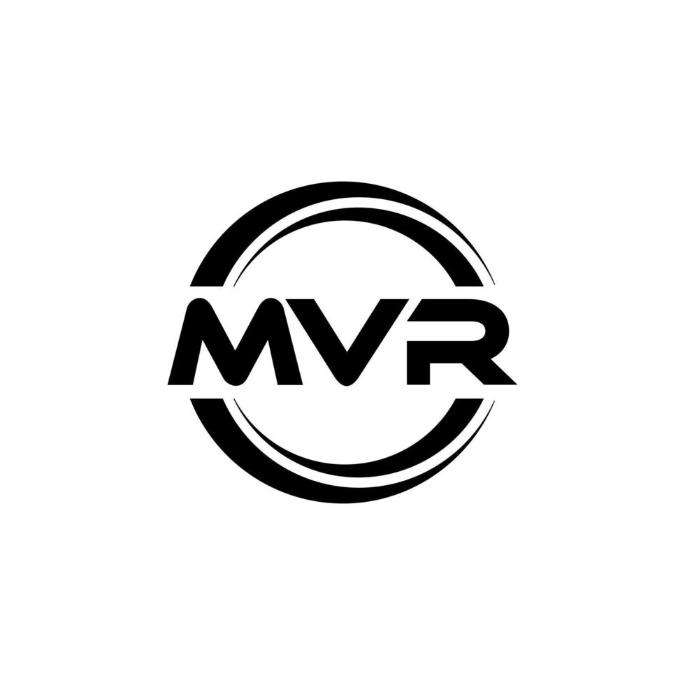 MVR letter logo design in illustration. Vector logo, calligraphy designs for logo, Poster, Invitation, etc.