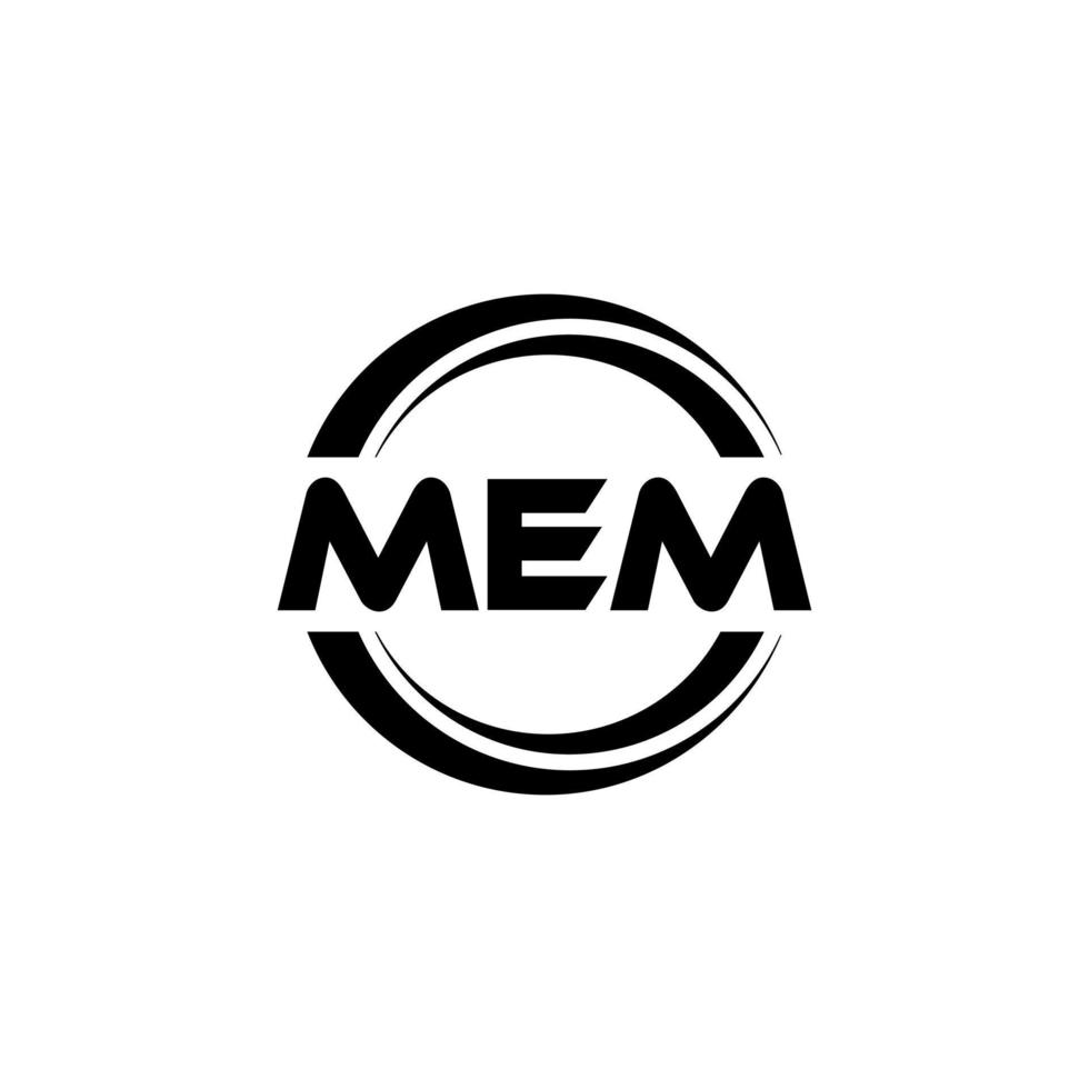 MEM letter logo design in illustration. Vector logo, calligraphy designs for logo, Poster, Invitation, etc.