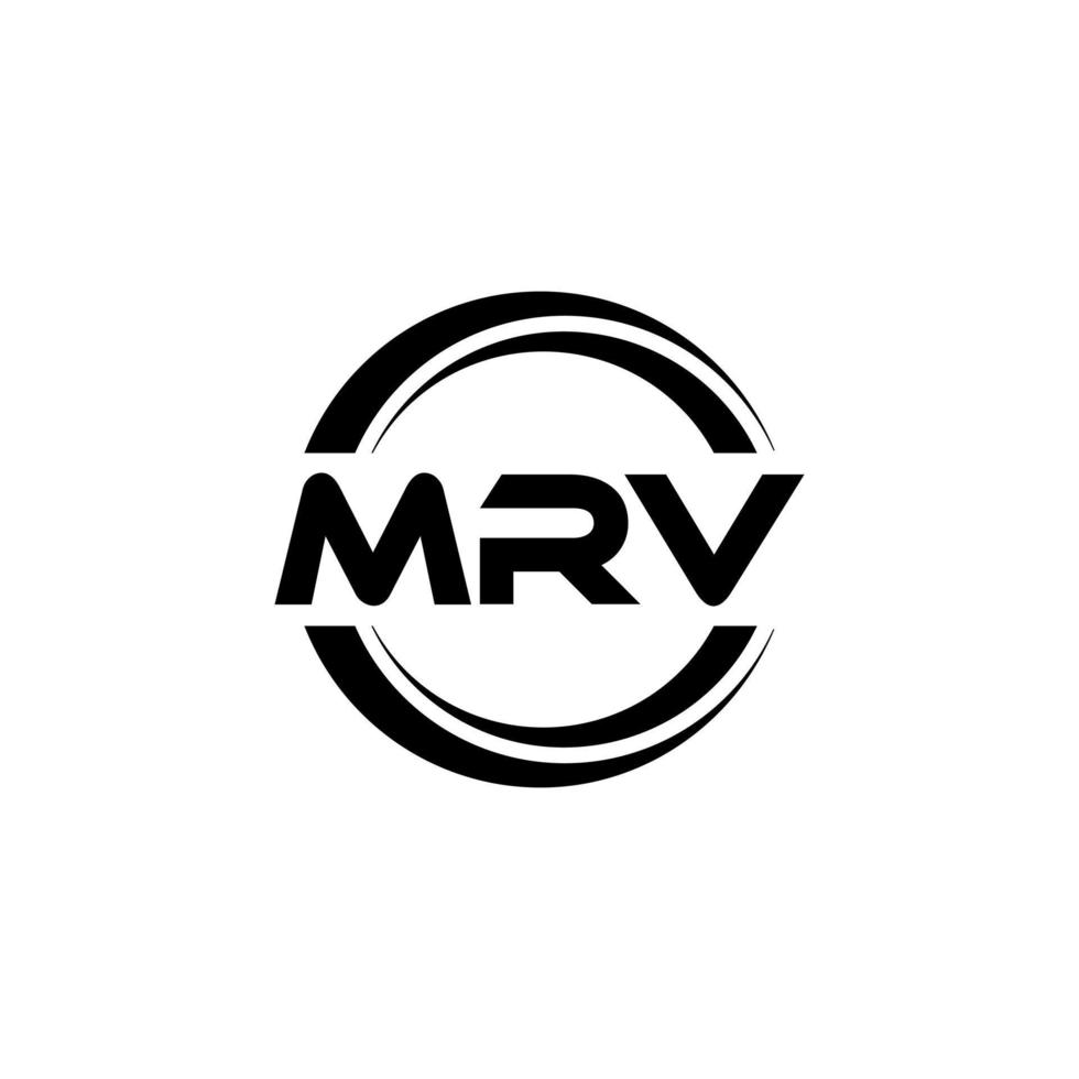 MRV letter logo design in illustration. Vector logo, calligraphy designs for logo, Poster, Invitation, etc.