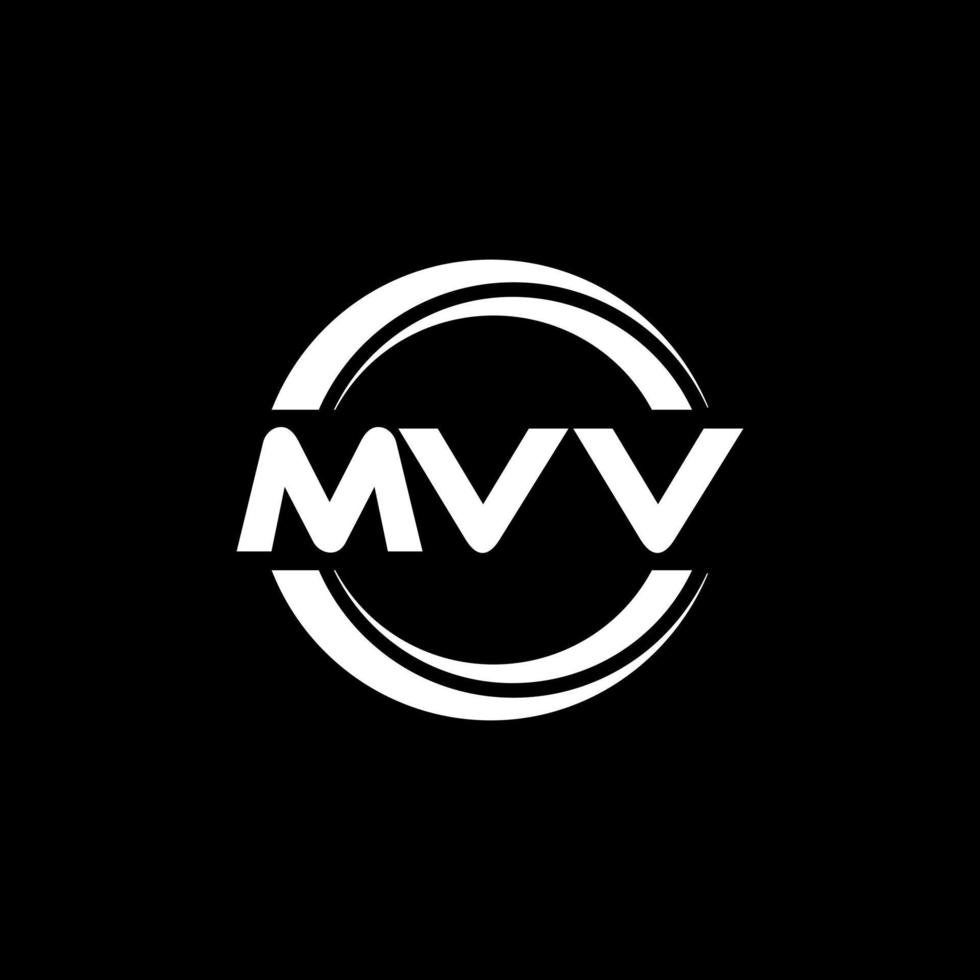 MVV letter logo design in illustration. Vector logo, calligraphy designs for logo, Poster, Invitation, etc.