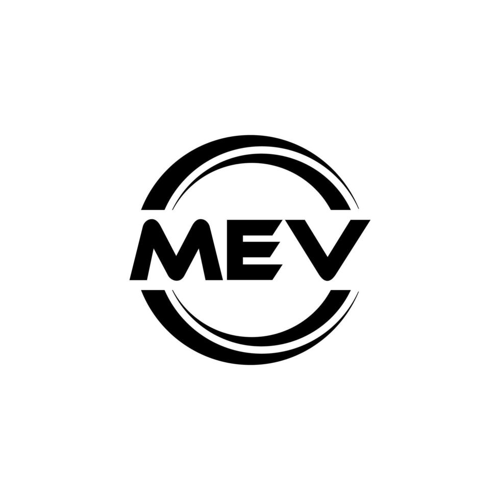 MEV letter logo design in illustration. Vector logo, calligraphy designs for logo, Poster, Invitation, etc.