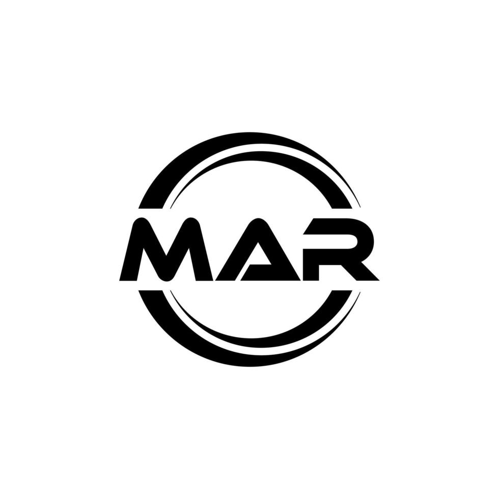 MAR letter logo design in illustration. Vector logo, calligraphy designs for logo, Poster, Invitation, etc.
