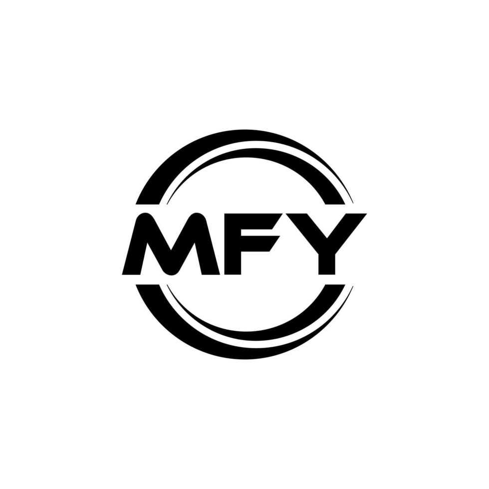 MFY letter logo design in illustration. Vector logo, calligraphy designs for logo, Poster, Invitation, etc.