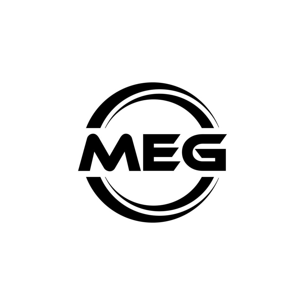MEG letter logo design in illustration. Vector logo, calligraphy designs for logo, Poster, Invitation, etc.
