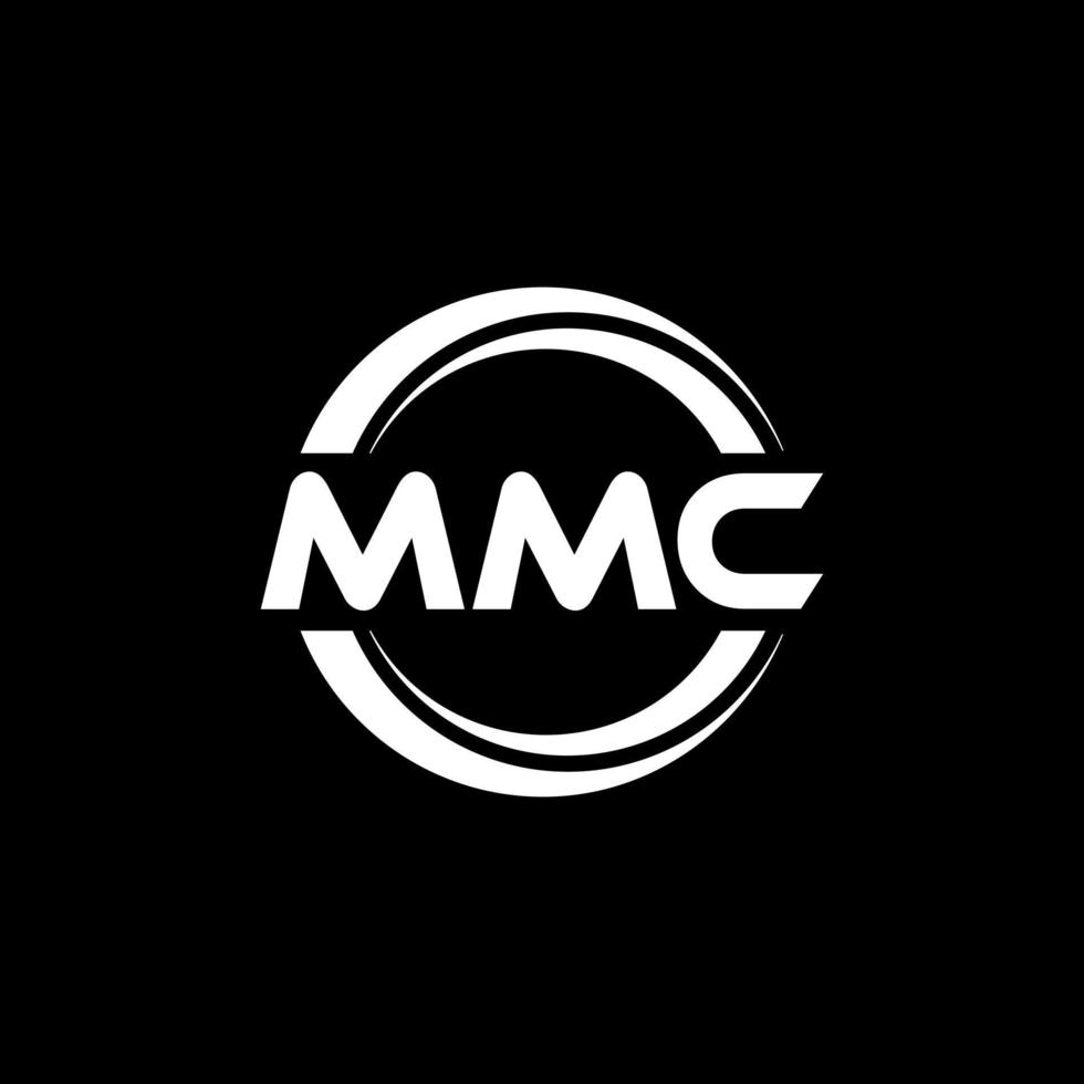 MMC letter logo design in illustration. Vector logo, calligraphy designs for logo, Poster, Invitation, etc.