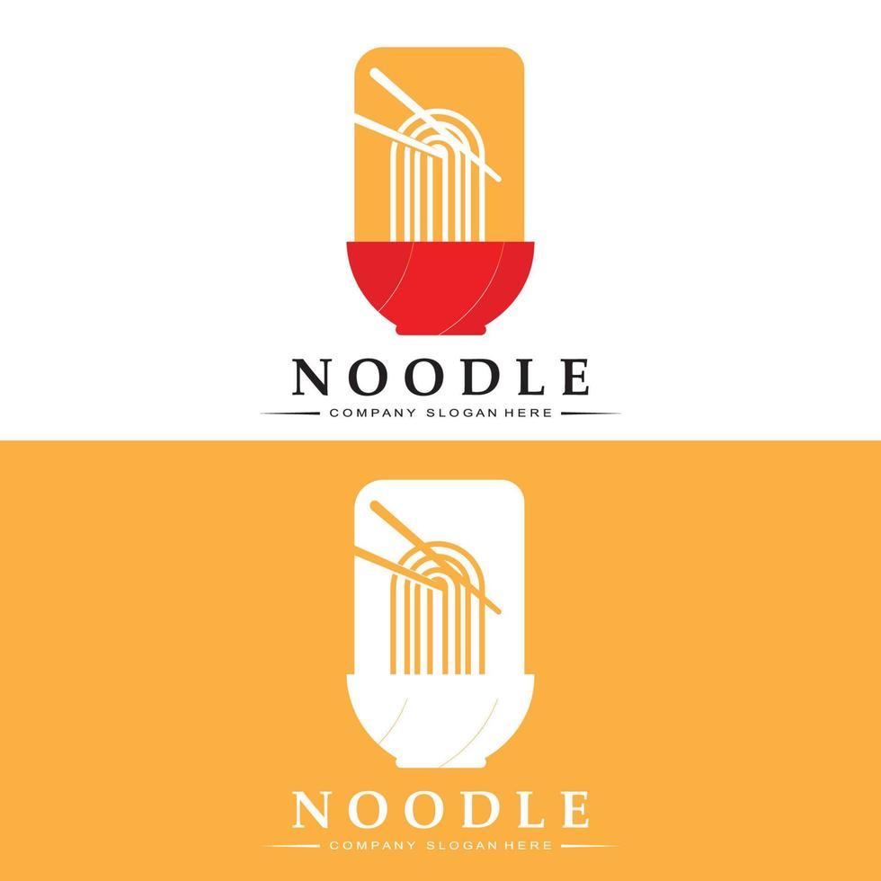 logotipo de fideos, vector de comida asiática, diseño adecuado para tiendas y restaurantes de fideos ramen