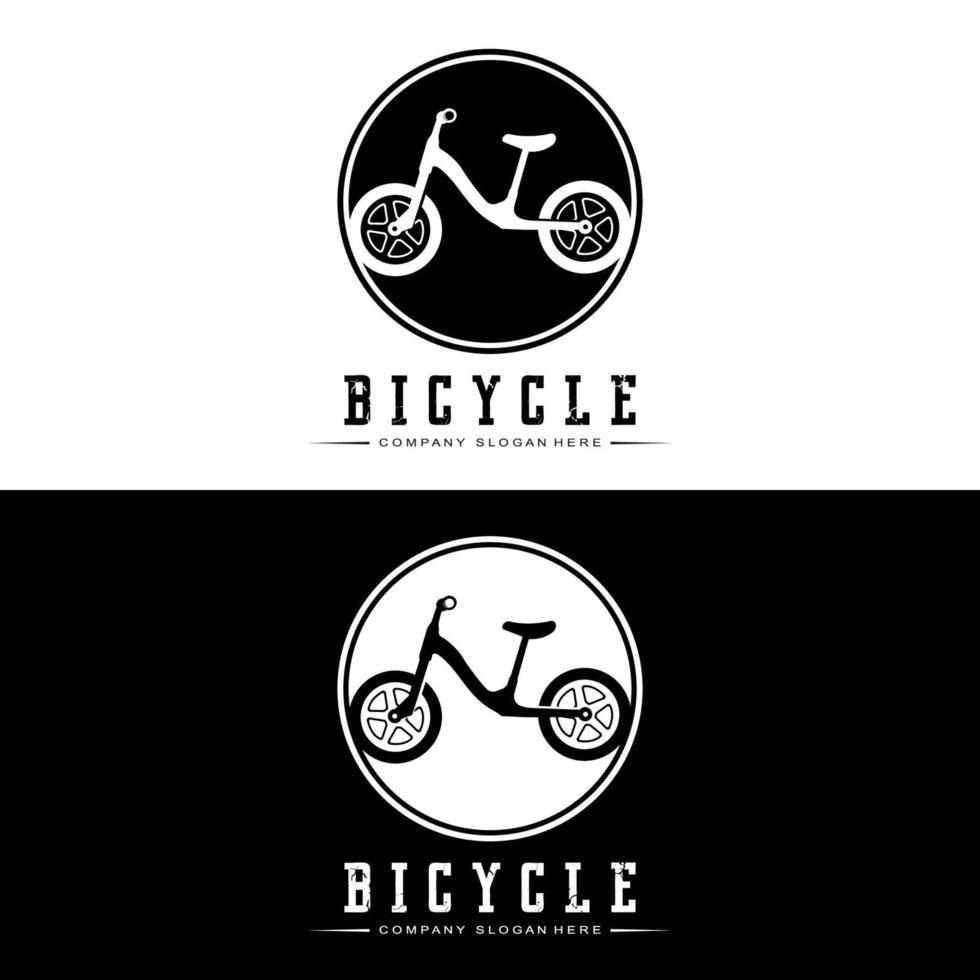 logotipo de bicicleta, vector de vehículo informal, diseño adecuado para tiendas de bicicletas, sucursales deportivas, bicicletas de montaña y bicicletas para niños