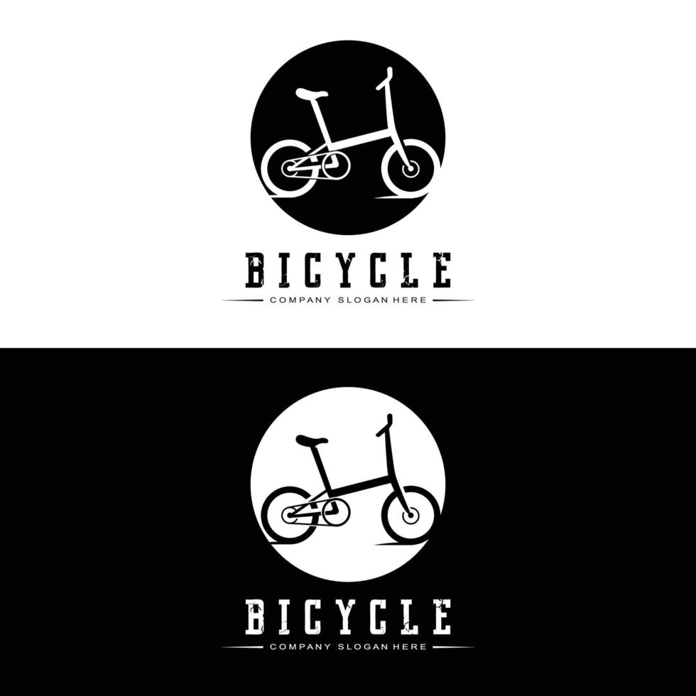 logotipo de bicicleta, vector de vehículo informal, diseño adecuado para tiendas de bicicletas, sucursales deportivas, bicicletas de montaña y bicicletas para niños